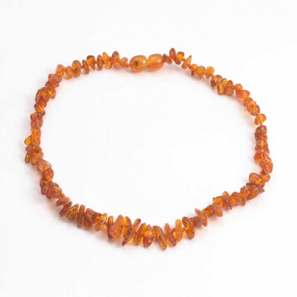 Jantarové korálky pro nejmenší 36cm tmavě medový odstín
