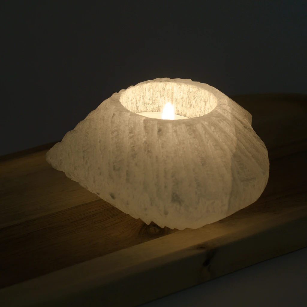 Selenitový svícen srdce zig zag - harmonie, klid a láska pro Váš domov - Obrázek 3