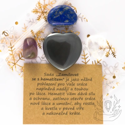 Zamilovat se - harmonizační sada lásková se srdcem hematitu