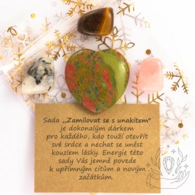 Zamilovat se - harmonizační sada lásková se srdcem unakitu